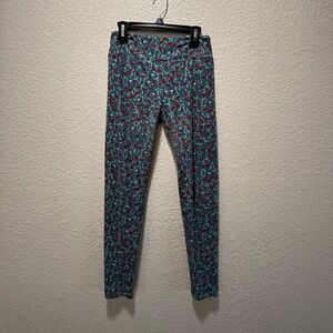 LuLaRoe Women’s Leggings Blue w/ Red Birds - One Size
